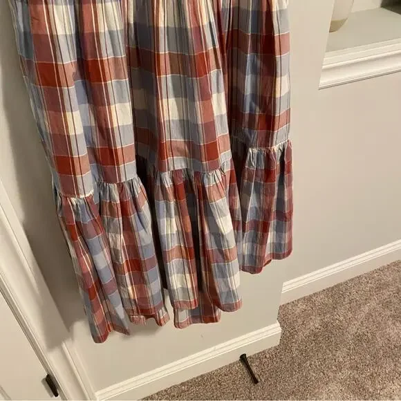 NWT Ulla Johnson Red Blue Plaid Mini Dress 2 - Picture 8 of 13